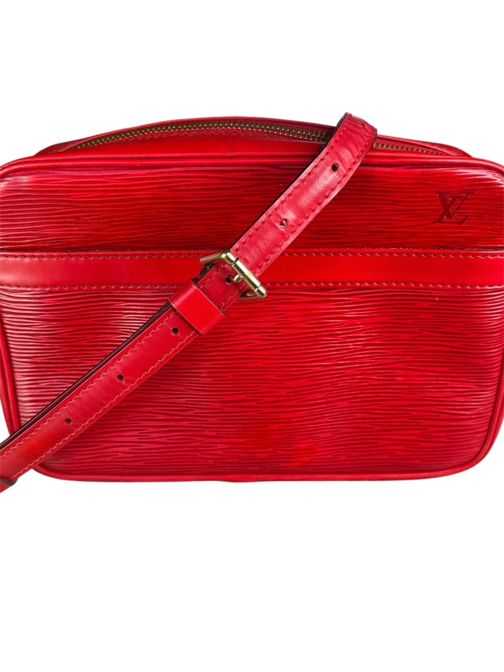 Louis Vuitton Red Epi trocadero Leather Crossbody Camera Bag